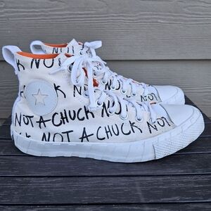 Converse Graffiti UNT1TL3D Not A Chuck High Top Sneakers White 166503c Size 9